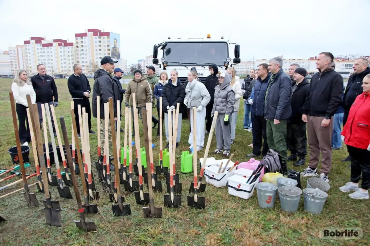 В Бобруйске на субботнике высадили 500 саженцев в Парке семейных деревьев